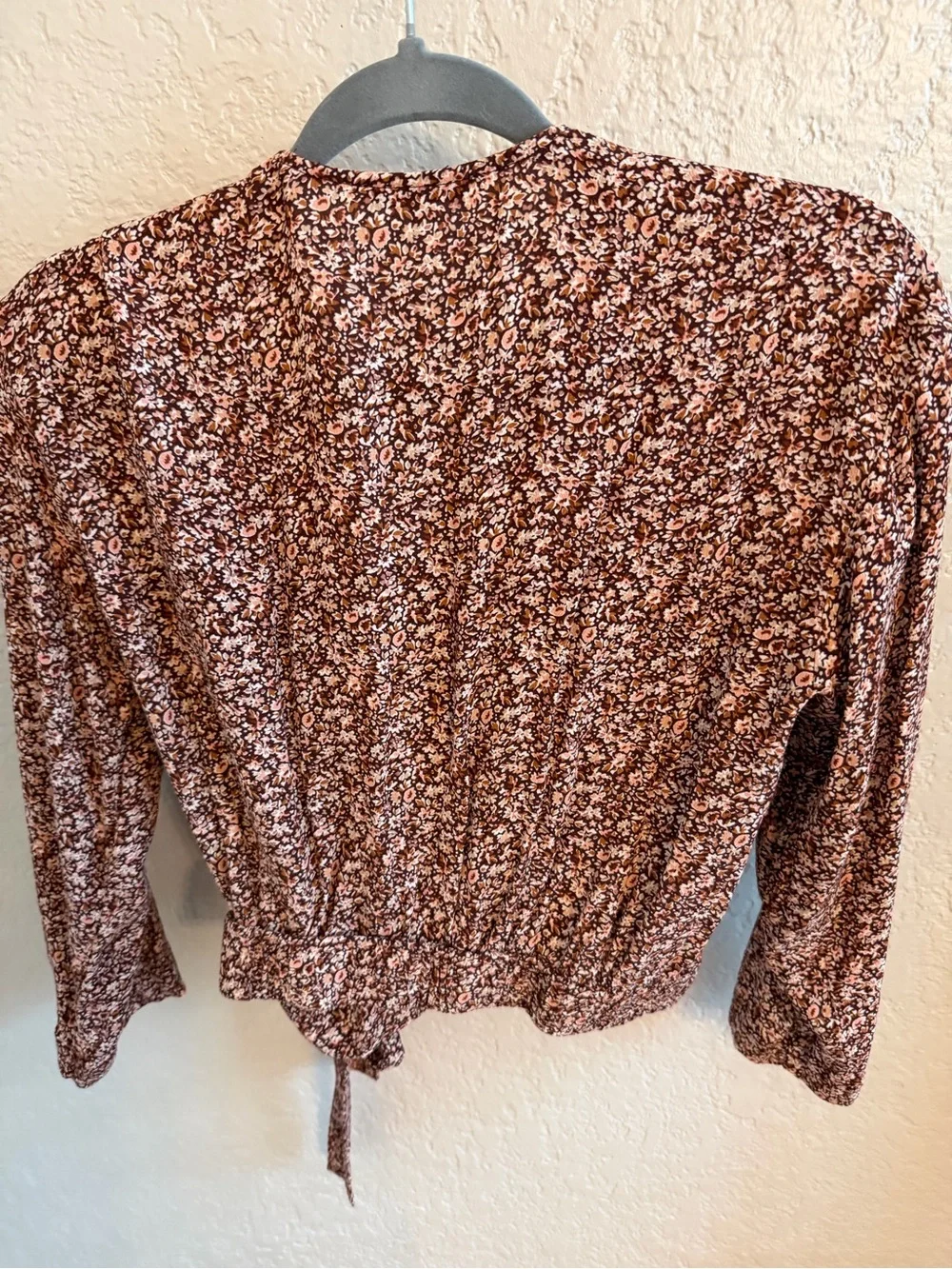Madewell Brown Floral Wrap Top & Midi Skirt Set
